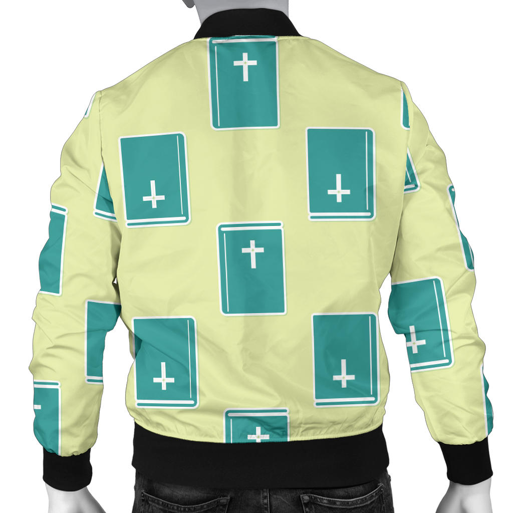 Bible Pattern Print Design 04 Men Bomber Jacket