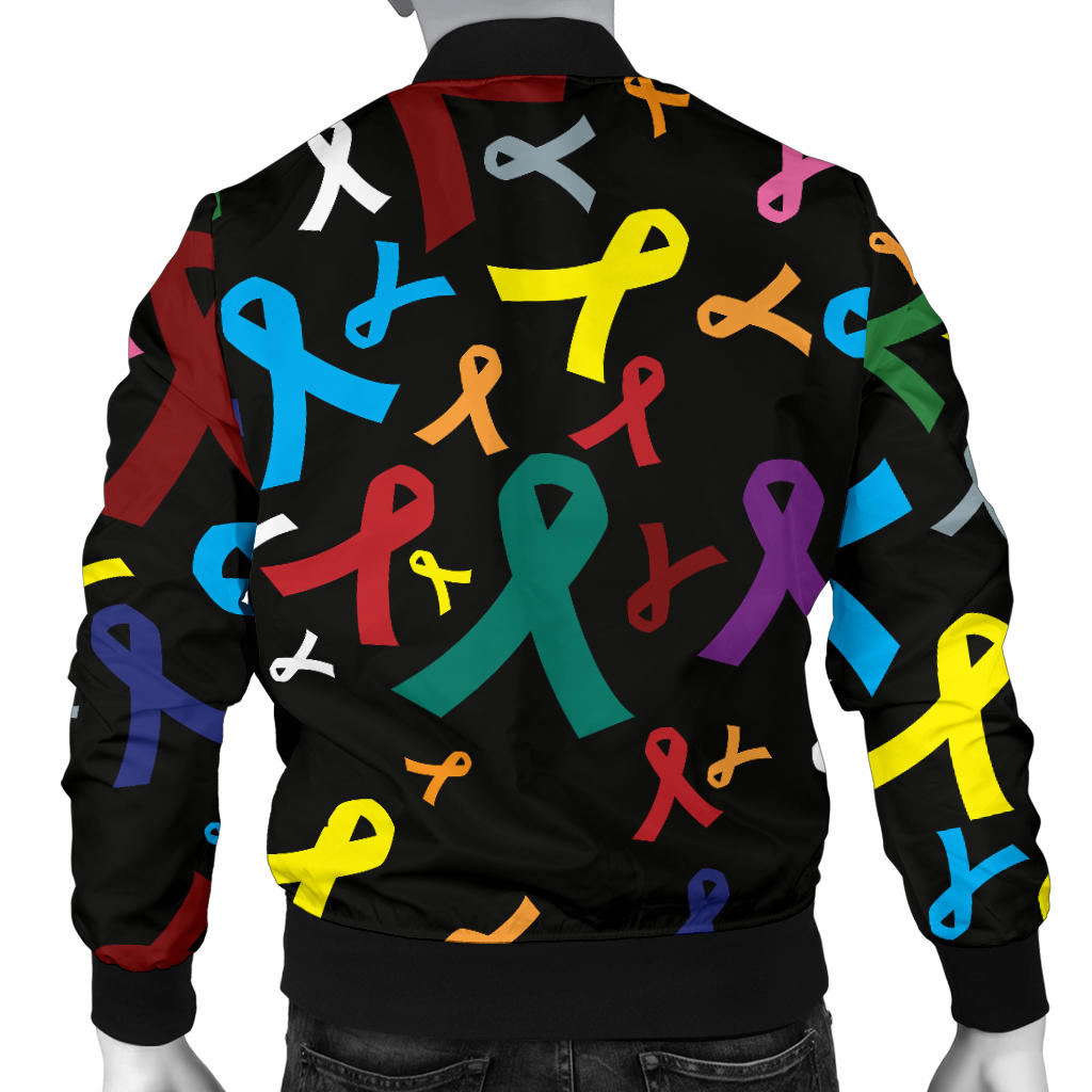Cancer Awareness Pattern Print Design 03 Men Bomber Jacket
