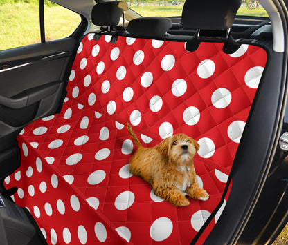 Polka Dot Red Pattern Print Design 04 Rear Dog Car Seat Cover Hammock