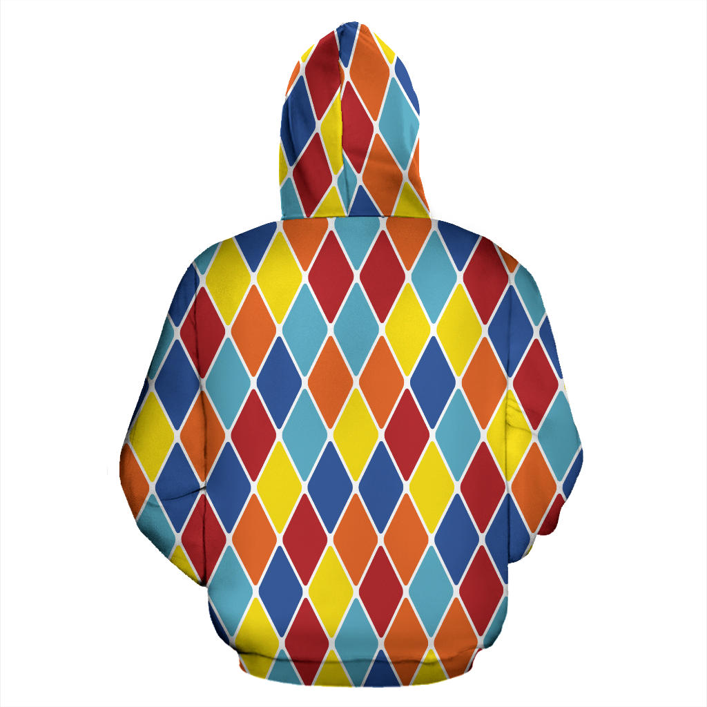 Harlequin Pattern Print Design 01 Pullover Hoodie
