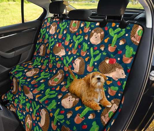 Hedgehog Cactus Pattern Print Design 04 Rear Dog Car Seat Cover Hammock