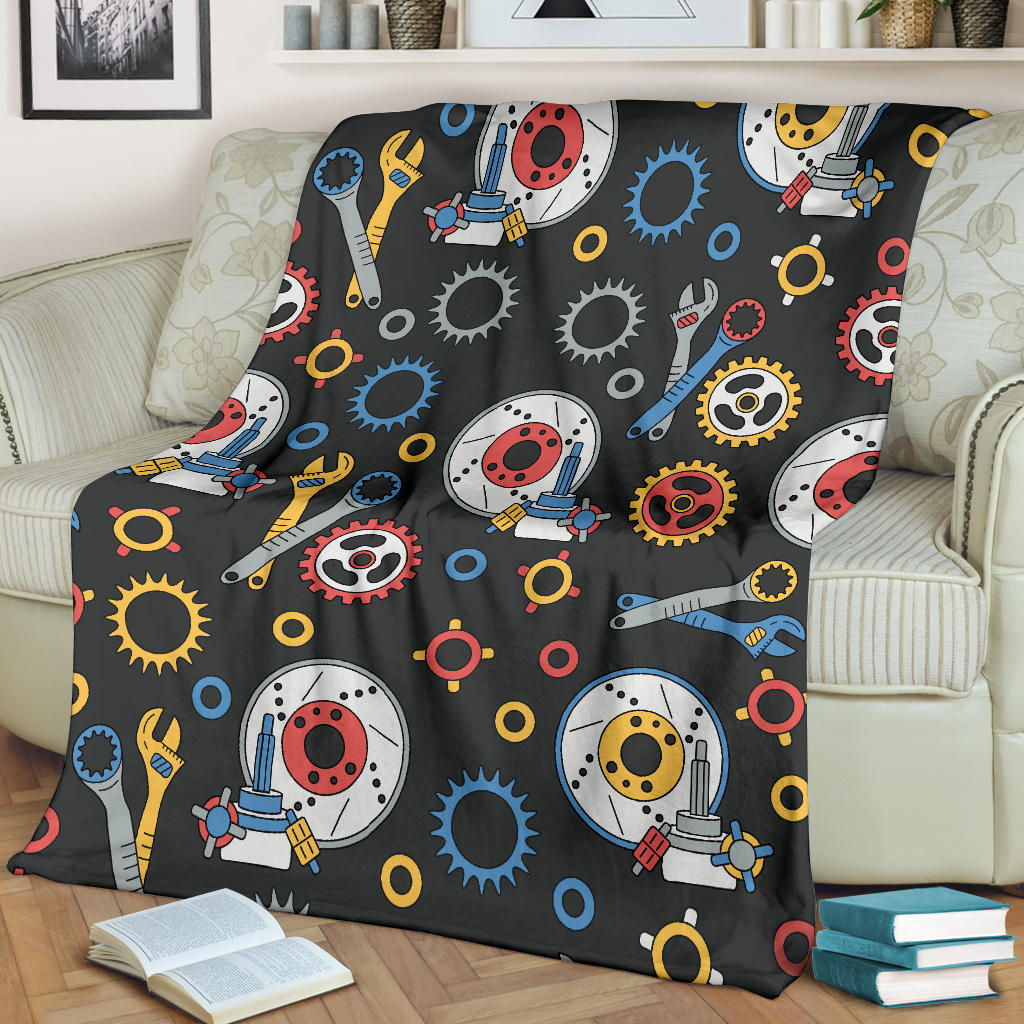 Mechanic Pattern Print Design 01 Premium Blanket