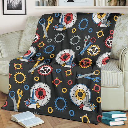Mechanic Pattern Print Design 01 Premium Blanket