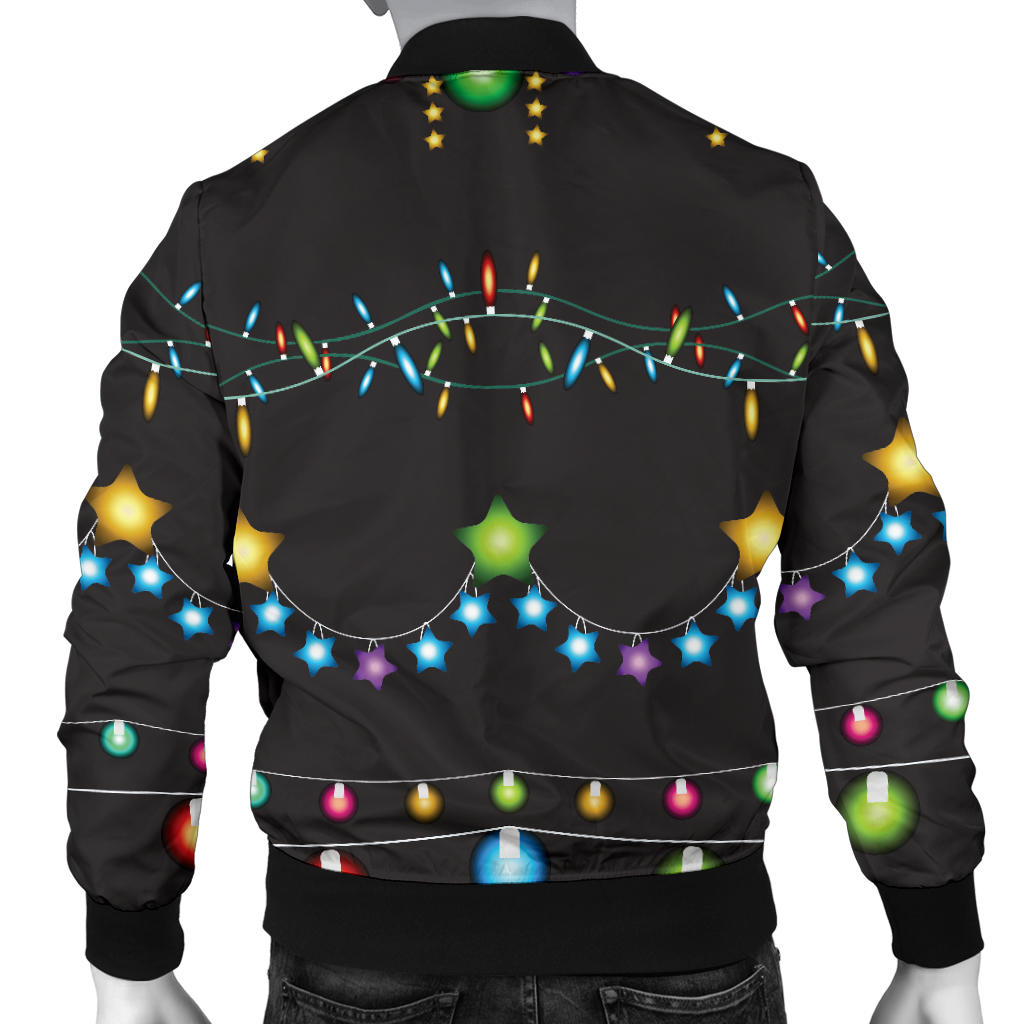 Christmas Light Pattern Print Design 01 Men Bomber Jacket