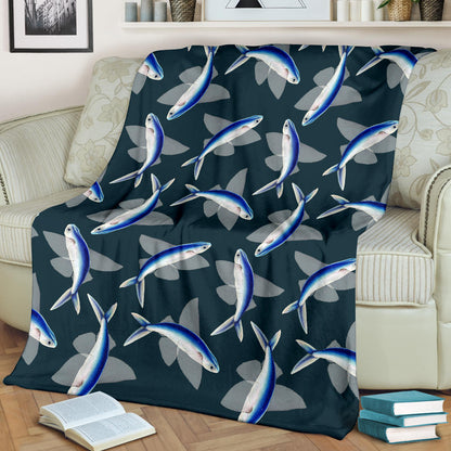 Flying Fish Pattern Print Design 04 Premium Blanket
