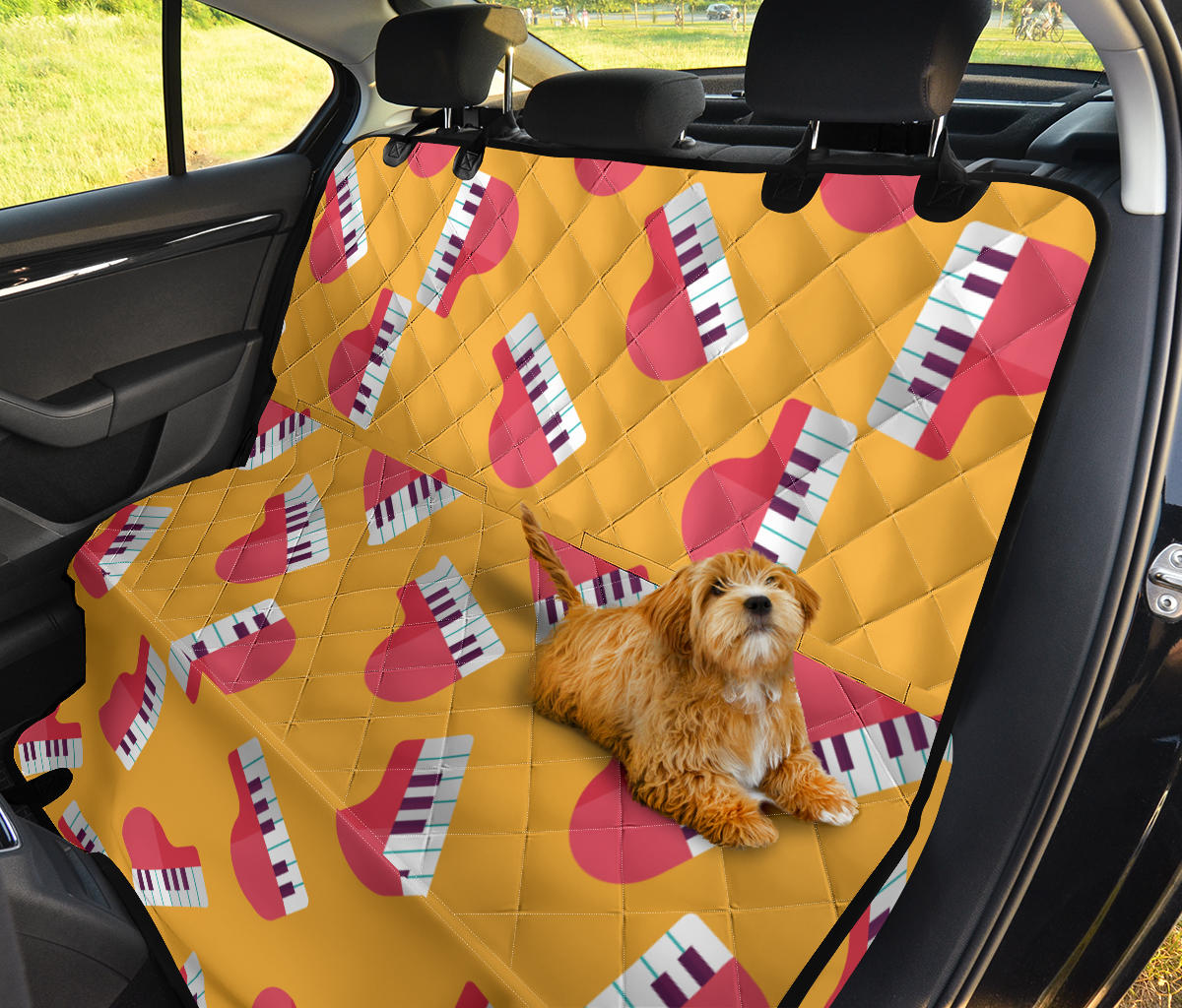 Piano Pattern Print Design 02 Rear Dog Car Seat Cover Hammock