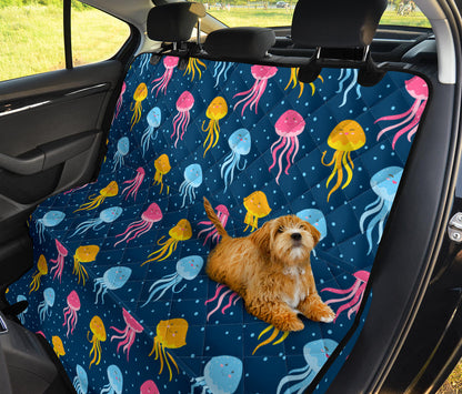 Jellyfish Pattern Print Design 04 Rear Dog Car Seat Cover Hammock