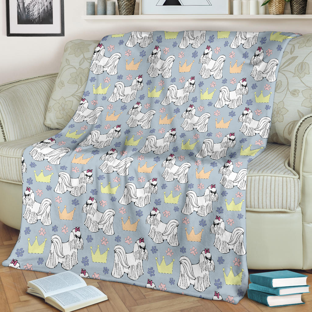 Maltese Pattern Print Design 04 Premium Blanket