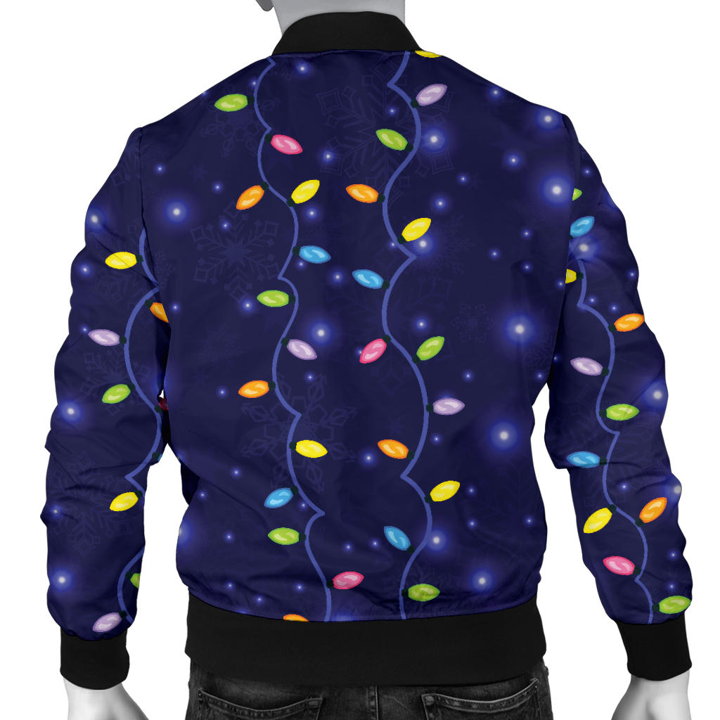 Christmas Light Pattern Print Design 03 Men Bomber Jacket