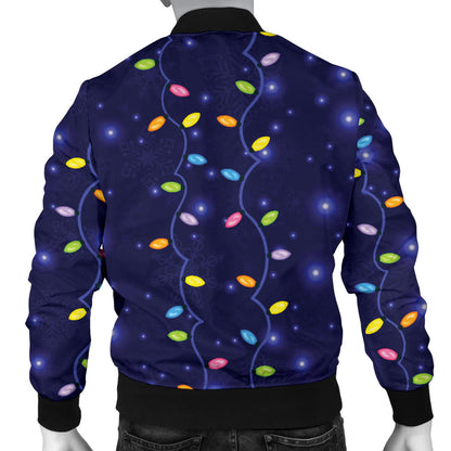Christmas Light Pattern Print Design 03 Men Bomber Jacket