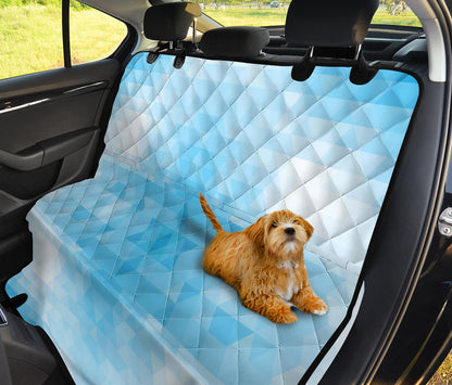 Geometric Blue Pattern Print Design 01 Rear Dog Car Seat Cover Hammock