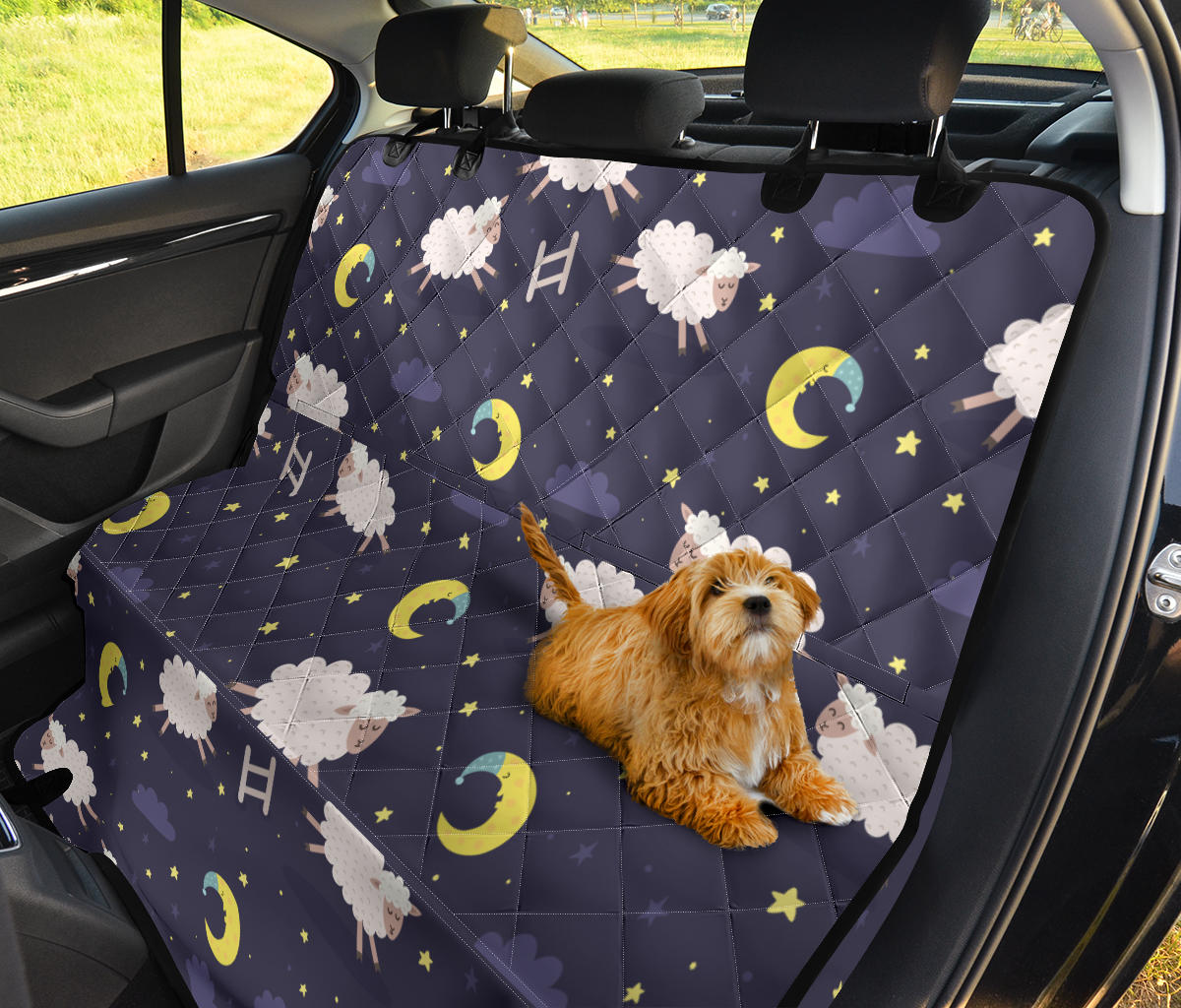 Sheep Night Pattern Print Design 02 Rear Dog Car Seat Cover Hammock
