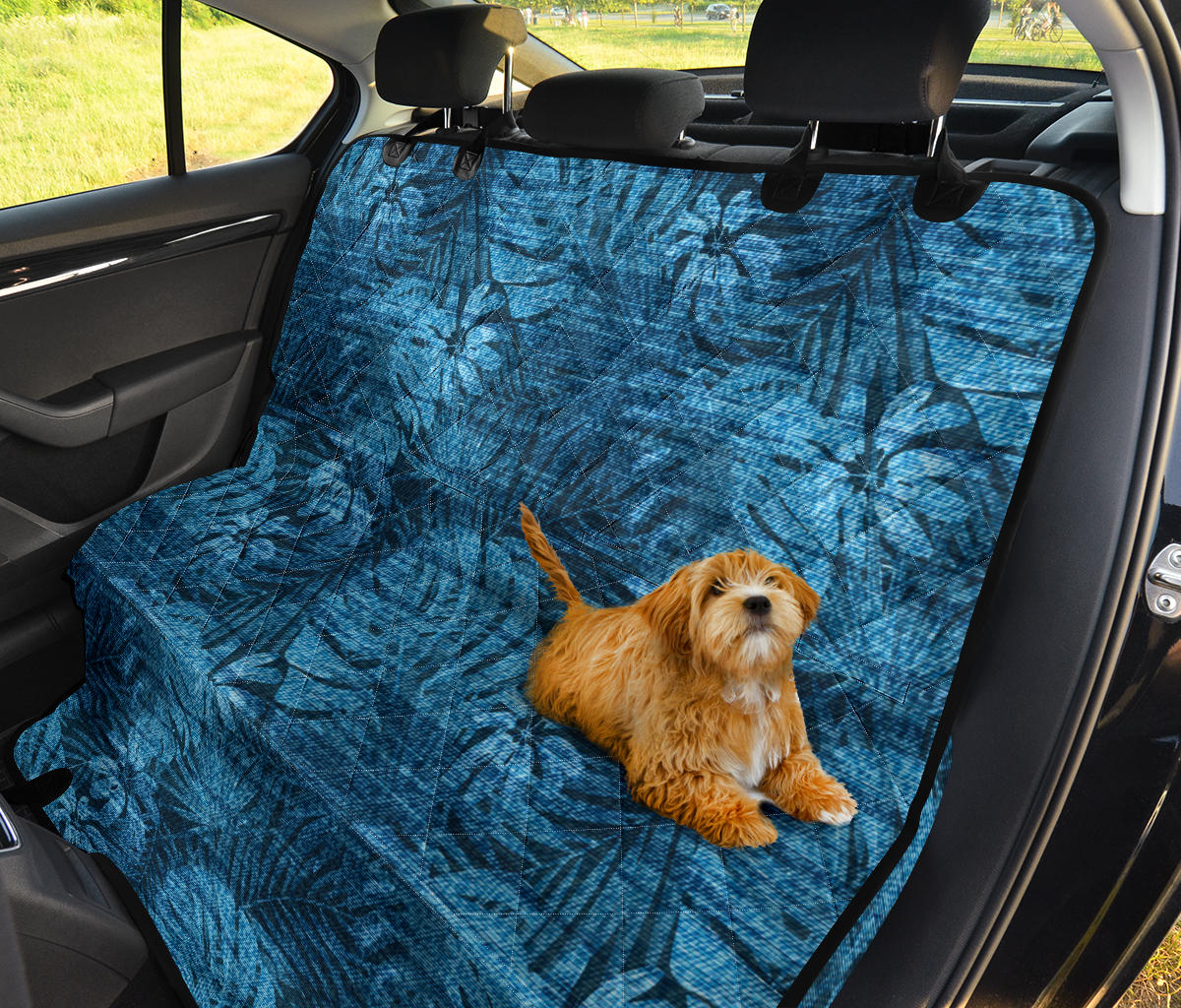 Jean Tropical Pattern Print Design 04 Rear Dog Car Seat Cover Hammock