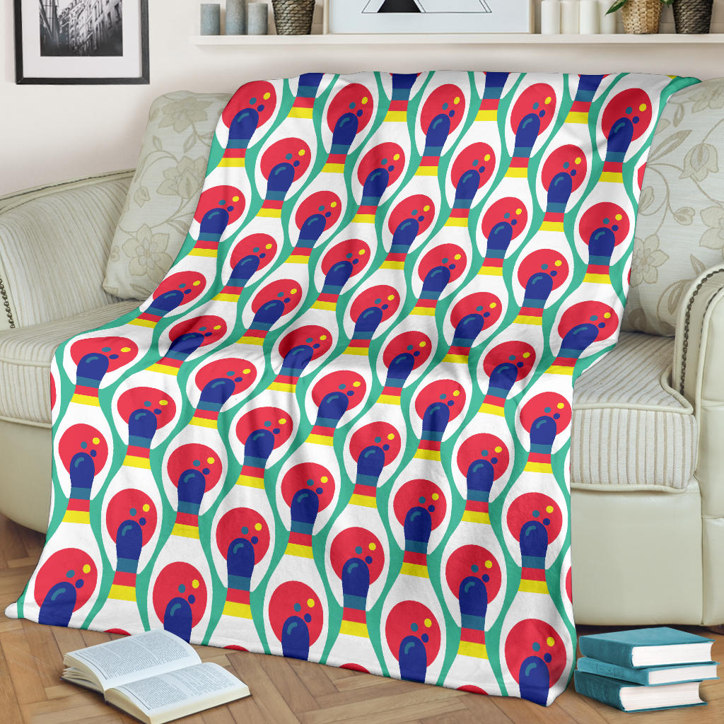 Bowling Pattern Print Design 05 Premium Blanket