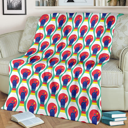 Bowling Pattern Print Design 05 Premium Blanket