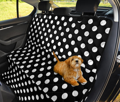 Polka Dot Black White Pattern Print Design 03 Rear Dog Car Seat Cover Hammock