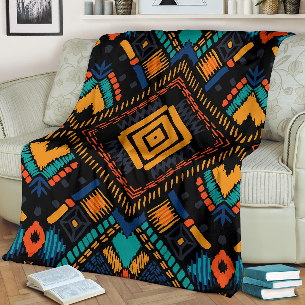 Kente Pattern Print Design 05 Premium Blanket