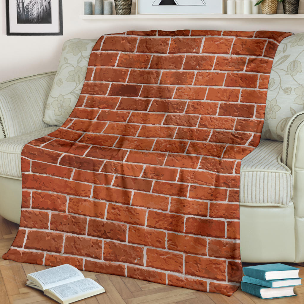 Brick Brown Pattern Print Design 02 Premium Blanket