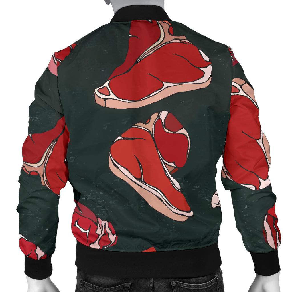 Meat Pattern Print Design 01 Men Bomber Jacket