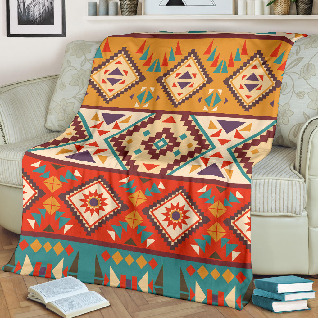 Navajo Pattern Print Design A01 Premium Blanket