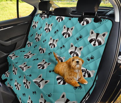 Raccoon Pattern Print Design A01 Rear Dog Car Seat Cover Hammock