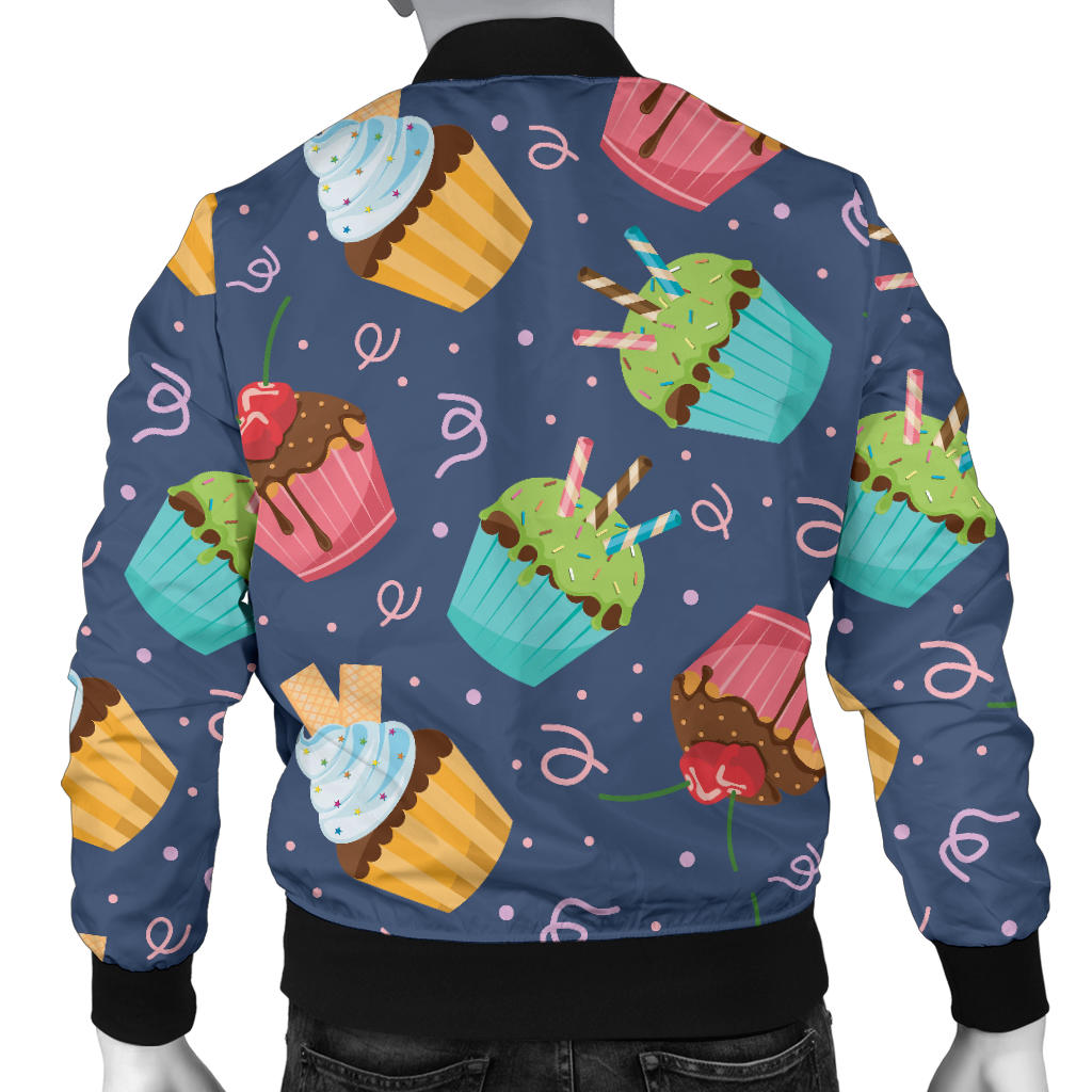 Cupcake Pattern Print Design 02 Men Bomber Jacket