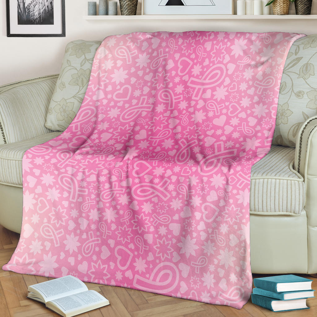 Breast cancer Pattern Print Design 02 Premium Blanket