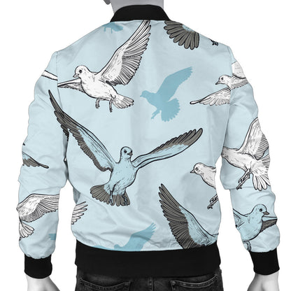 Pigeon Pattern Print Design 03 Men Bomber Jacket