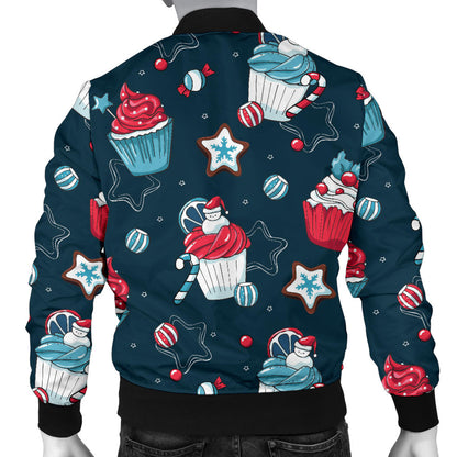 Cupcake Pattern Print Design 03 Men Bomber Jacket