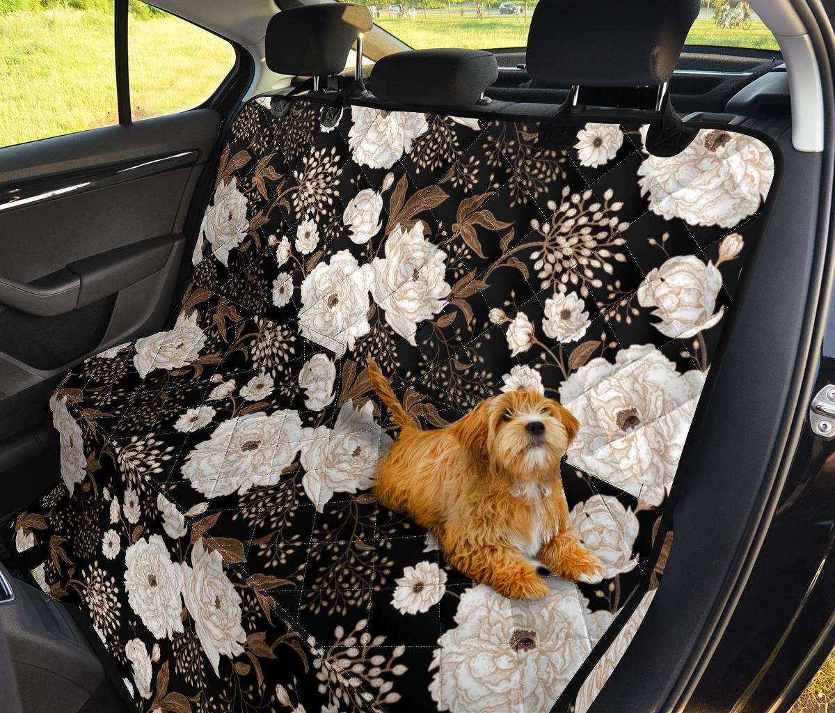 Peony Pattern Print Design A02 Rear Dog Car Seat Cover Hammock