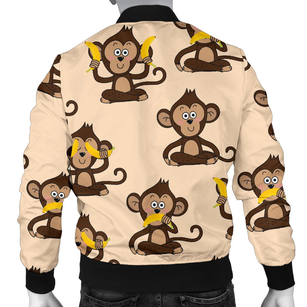 Monkey Pattern Print Design 03 Men Bomber Jacket