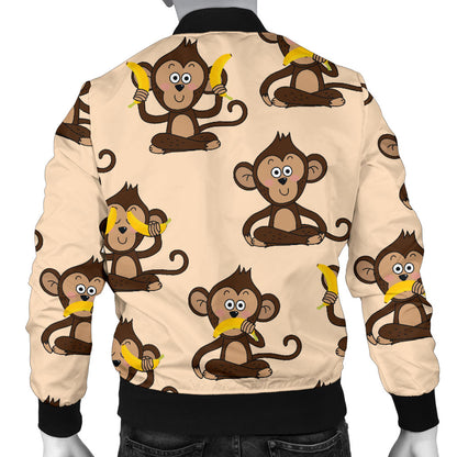 Monkey Pattern Print Design 03 Men Bomber Jacket