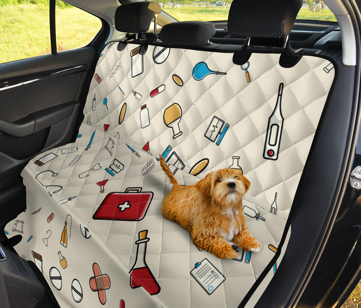 Nurse Pattern Print Design A04 Rear Dog Car Seat Cover Hammock