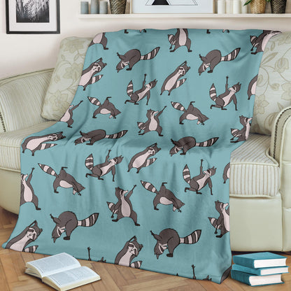 Raccoon Pattern Print Design A07 Premium Blanket