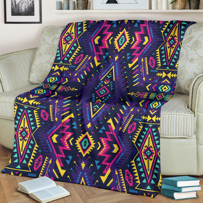 Aztec Pattern Print Design 07 Premium Blanket