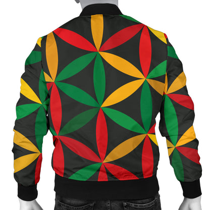 Rasta Pattern Print Design A04 Men Bomber Jacket