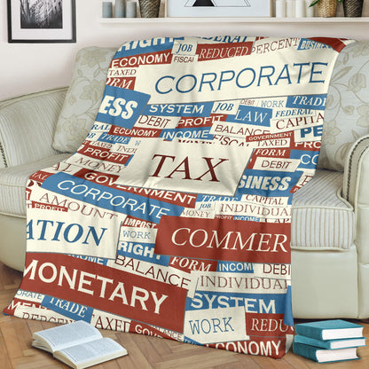 Accounting Financial Pattern Print Design 01 Premium Blanket