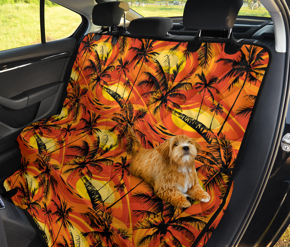 Palm Tree Pattern Print Design A02 Rear Dog Car Seat Cover Hammock