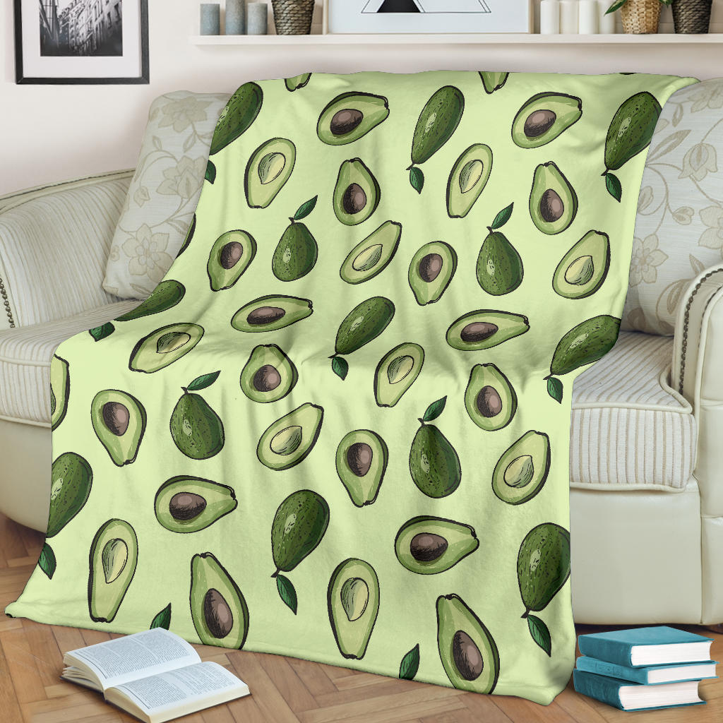 Avocado Pattern Print Design 02 Premium Blanket