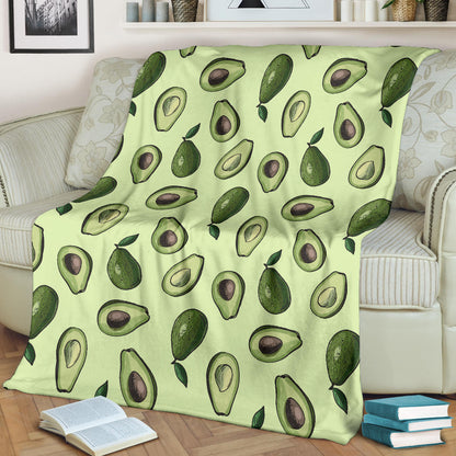Avocado Pattern Print Design 02 Premium Blanket