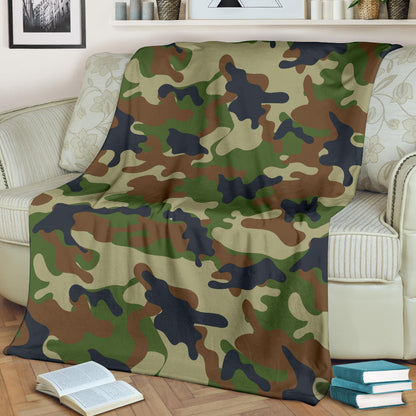 Army Camouflage Pattern Print Design 01 Premium Blanket