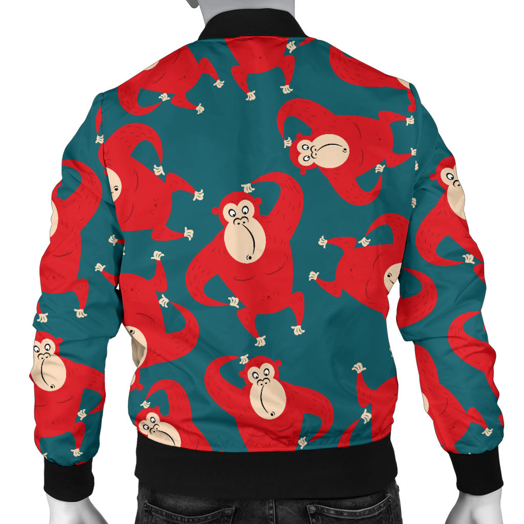 Chimpanzee Pattern Print Design 04 Men Bomber Jacket