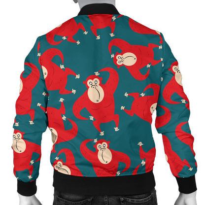 Chimpanzee Pattern Print Design 04 Men Bomber Jacket