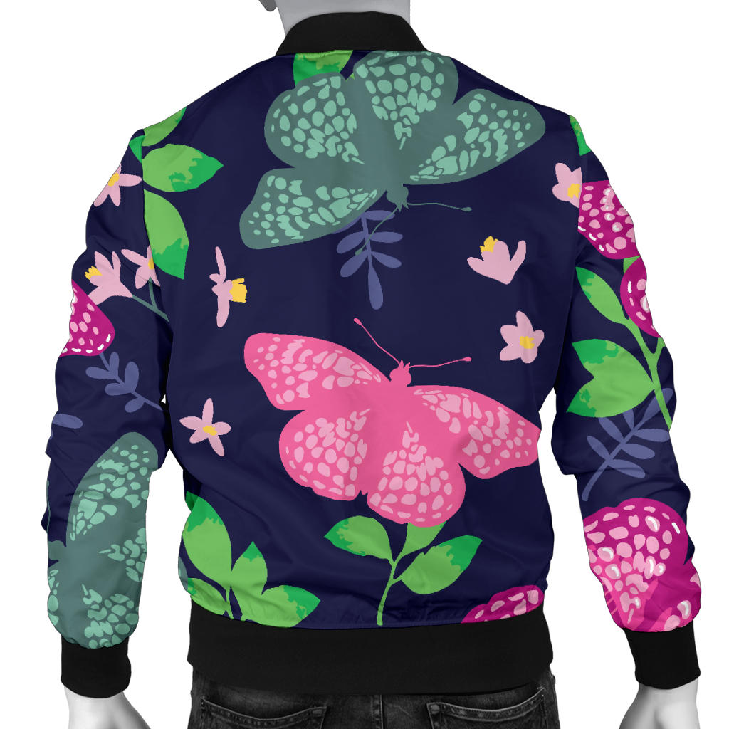 Monarch Butterfly Pattern Print Design 03 Men Bomber Jacket