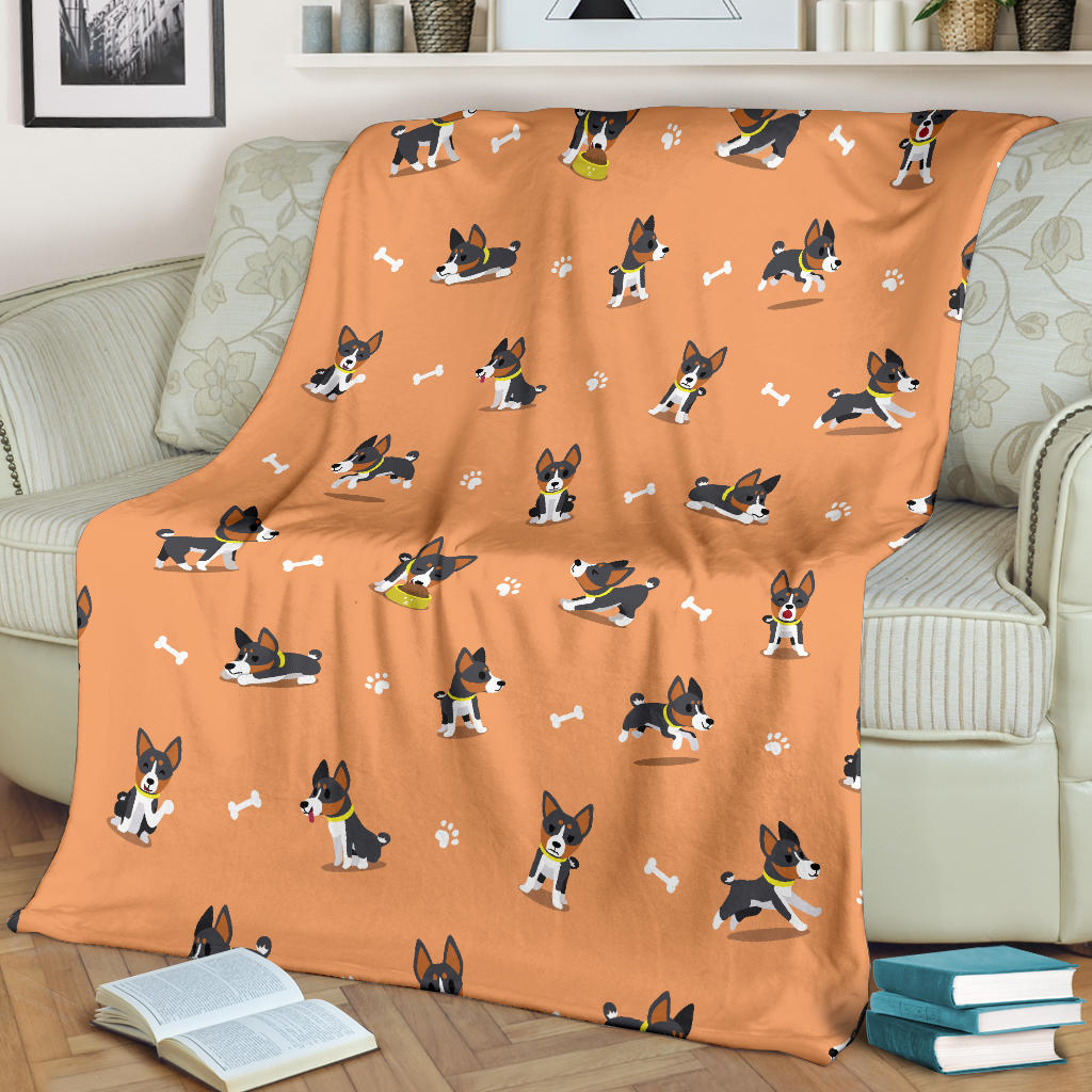 Basenji Pattern Print Design 01 Premium Blanket