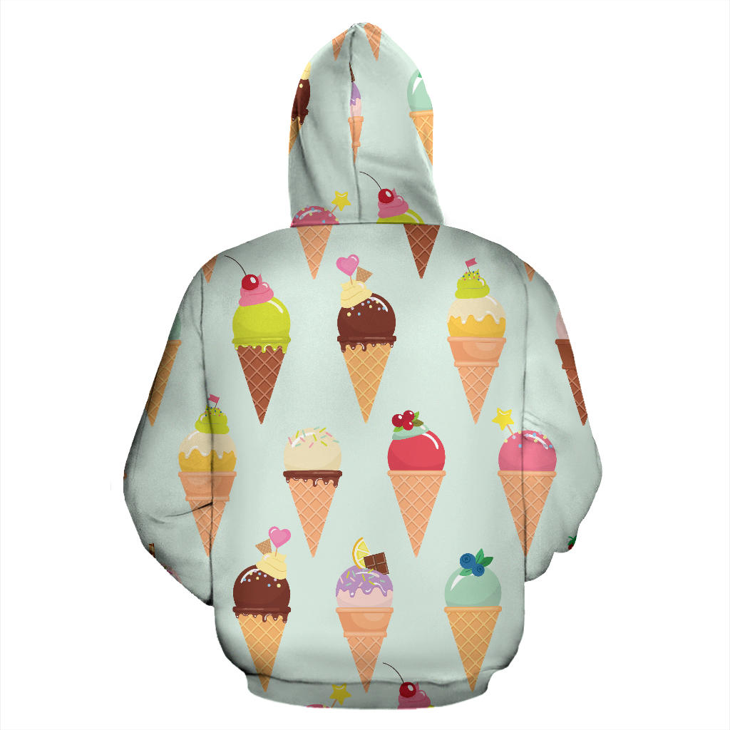 Ice Cream Pattern Print Design 03 Pullover Hoodie