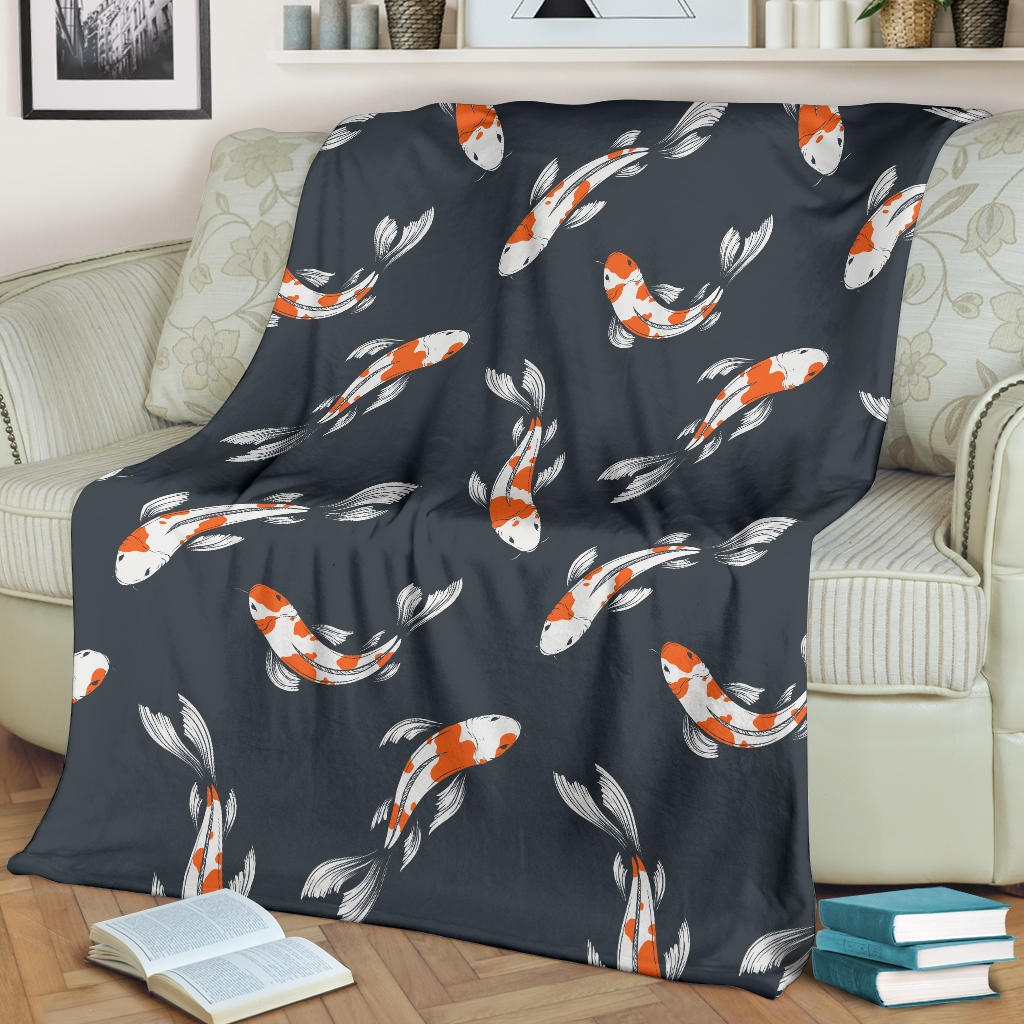 KOI Fish Pattern Print Design 04 Premium Blanket