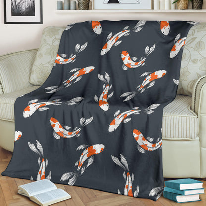 KOI Fish Pattern Print Design 04 Premium Blanket