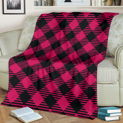 Buffalo check Pink Pattern Print Design 01 Premium Blanket