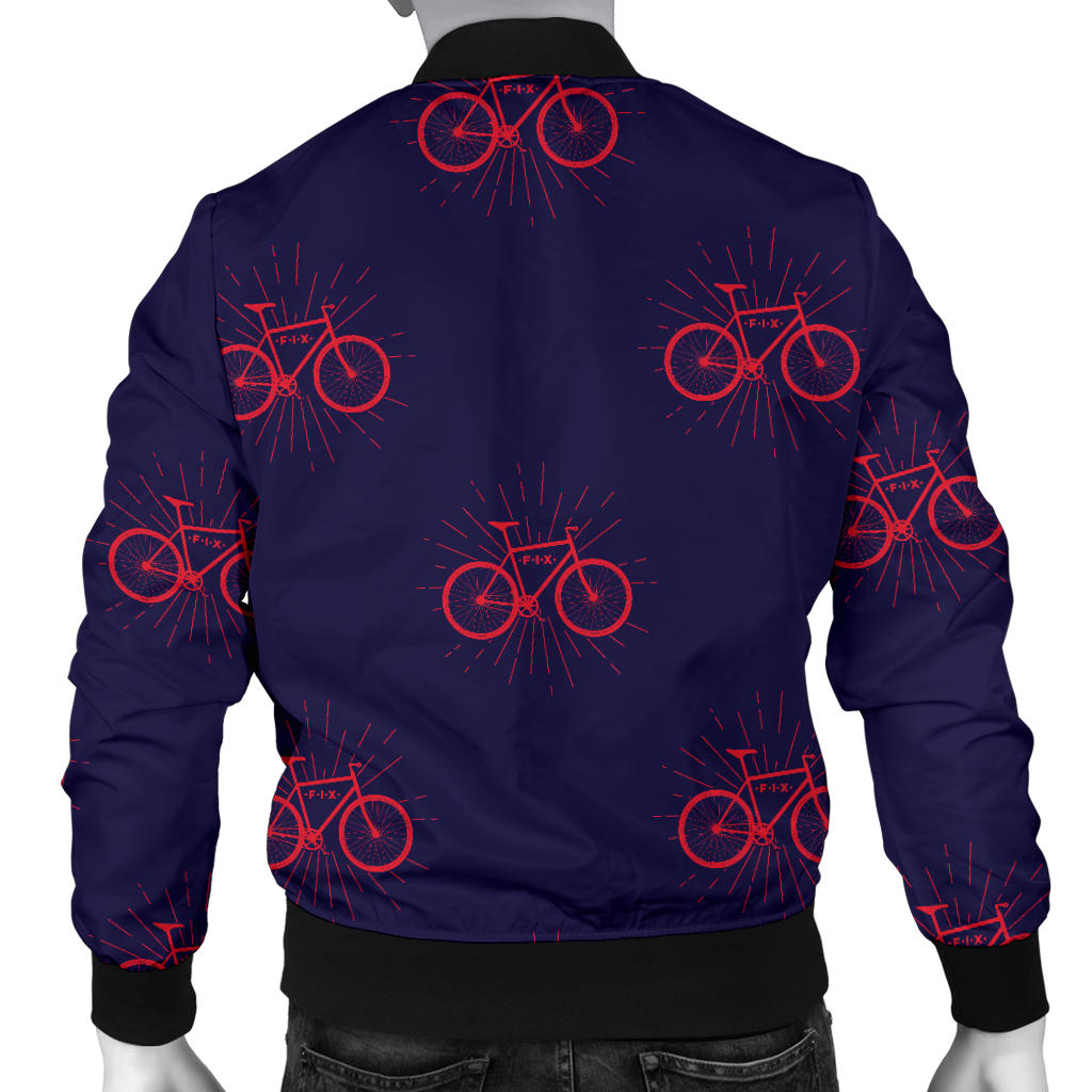 Bicycle Pattern Print Design 01 Men Bomber Jacket